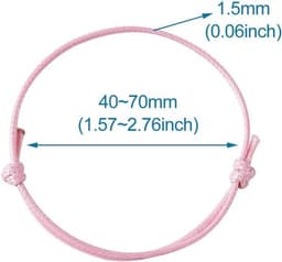 50 stuks handgemaakte Koreaanse gewaxte polyester armbanden in roze, verstelbaar en ideaal als vriendschapsarmbanden voor dagelijks draagcomfort — thumbnail 4