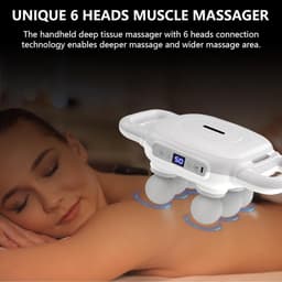 Massagepistool, 6-delige diepe weefselmassager - 1500 mAh - 18 massagekoppen - pijnverlichting voor spieren - ShopVlot — thumbnail 2