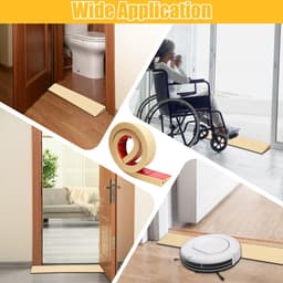 100 x 6,5 x 2,5 cm, deurdrempelhelling, pvc rolstoelhelling, antislip oppervlak, rubberen helling, oprijplaat, drempelhelling voor rolstoel, kinderwagen, rollator of e-scooter (bruin — thumbnail 5