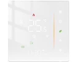 Slimme Thermostaat - Temperatuurregelaar - Energie Besparen - Weekprogramma Instelbaar - 88 x 88 mm - Wit