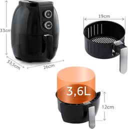 Vetvrije Friteuse - Heteluchtfriteuse Airfryer - Gezond Koken - Met Display - 2.6 Liter - Zwart — thumbnail 4