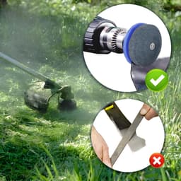 SnelShoppen - Lawn Mower Blunt Blade Sharpener voor Elektrische Handboor, Tuingereedschap, Hoogwaardige Corundum, Inclusief Mescompensator, Pack van 5 — thumbnail 3