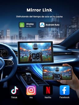 SnelShoppen - Carplay Auto 9 inch Scherm Met 4K Dashcam, Achteruitrijcamera 1080P, GPS Navigatie, Bluetooth 5.0, Spraakbediening, Mirror Link/FM, Incl — thumbnail 5