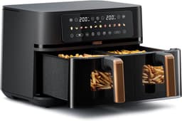 Airfryer 9L Dubbele Mand – Dual Zone Heteluchtfriteuse – Sync Finish – 3100W – 2x 4,5L – Zwart — thumbnail 1