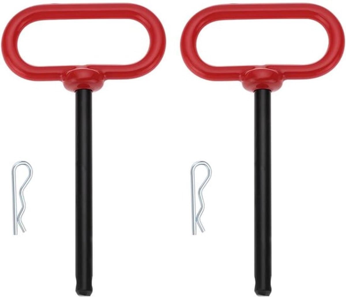 Trekhaakpen 3/8 x 4 Inch - Trekhaak voor Aanhangwagens - Trekhaakpennen voor Grasmaaier - Slijtvast Koolstofstaal - Veiligheidsclip met Sterke Klemkracht — afbeelding 1