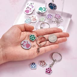 Set van 20 glitterende katten- en hondenpoot hangers voor het maken van DIY sieraden, ideaal als geluksbrenger en decoratieve accessoires — thumbnail 5