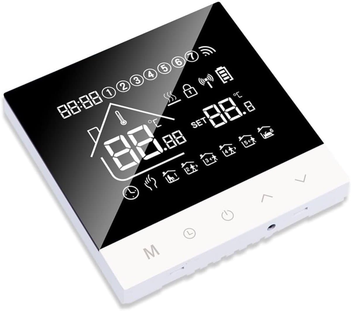 Slimme Thermostaat - Ketel Controller - Vloerverwarming Instellen - App Afstandsbediening - 10 x 10 x 8 cm - Zwart — afbeelding 1