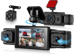 SnelShoppen - 4-kanaals 360 graden dashcam auto met 4 camera's 1080p voor en achter, links en rechts, 3 inch IPS-scherm, universieel montage type, ide — thumbnail 1