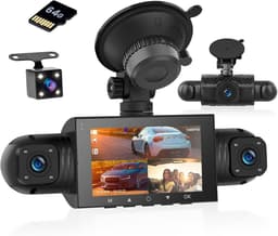 SnelShoppen - 1080P HD Dashcam voor Auto met 64GB TF-Kaart, Waterdichte Mini 3 Inch Camera, Nachtzicht, Loopopname, G-Sensor en 360 Graden Hoek — thumbnail 1