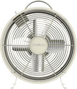 Tafelventilator 20,3 cm Retro met 2 Snelheden – 25W – Stabiele Basis – Beige — thumbnail 1