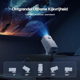 SnelShoppen - Mini Projector Full HD 1080P met Android App, Draagbare Projector met WiFi en Bluetooth voor Thuisbioscoop, Automatische Verticale Corre — thumbnail 5