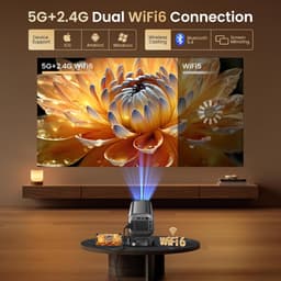 SnelShoppen - Mini-Beamer 4K 1080P, Draagbare Projector Android 12.0, 22000L, Wifi 6 & Bluetooth 5.4, Home Theater Smart Beamer met Auto Keystone, 270 — thumbnail 5
