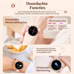 VASHOY HK38 - Smartwatch Dames - Horloge Dames - Full Screen - Bluetooth Spraakassistent – Hartslag, Bloeddruk, Stress, Slaap, Stappenteller - IP68 -Geschikt voor iOS/Android — thumbnail 4