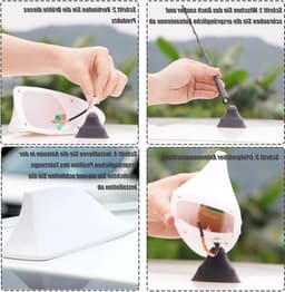 Store_8 - Shark Fin Antenne - AM/FM Radio - Waterdichte Rubber Coating - Wit - Universele Antenne - Geschikt voor Auto - Kleur Wit — thumbnail 2