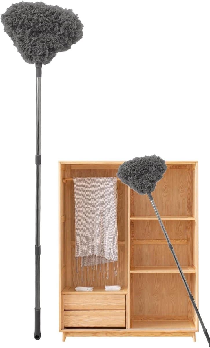 Ventilator Duster - Reinigingsgereedschap - Stof Verwijderen - Uitschuifbare Stang - 44 x 23 cm - Grijs — afbeelding 1