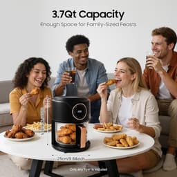 Heteluchtfriteuse - Airfryer - Gezond koken - Multifunctioneel - 4.2 liter - Zwart — thumbnail 4