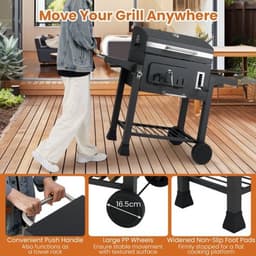 Houtskoolbarbecue – Kolengril – BBQ Grill – Smoker – Barbecue – 1395 cm² Kookoppervlak – 2 Opvouwbare Zijtafels — thumbnail 1