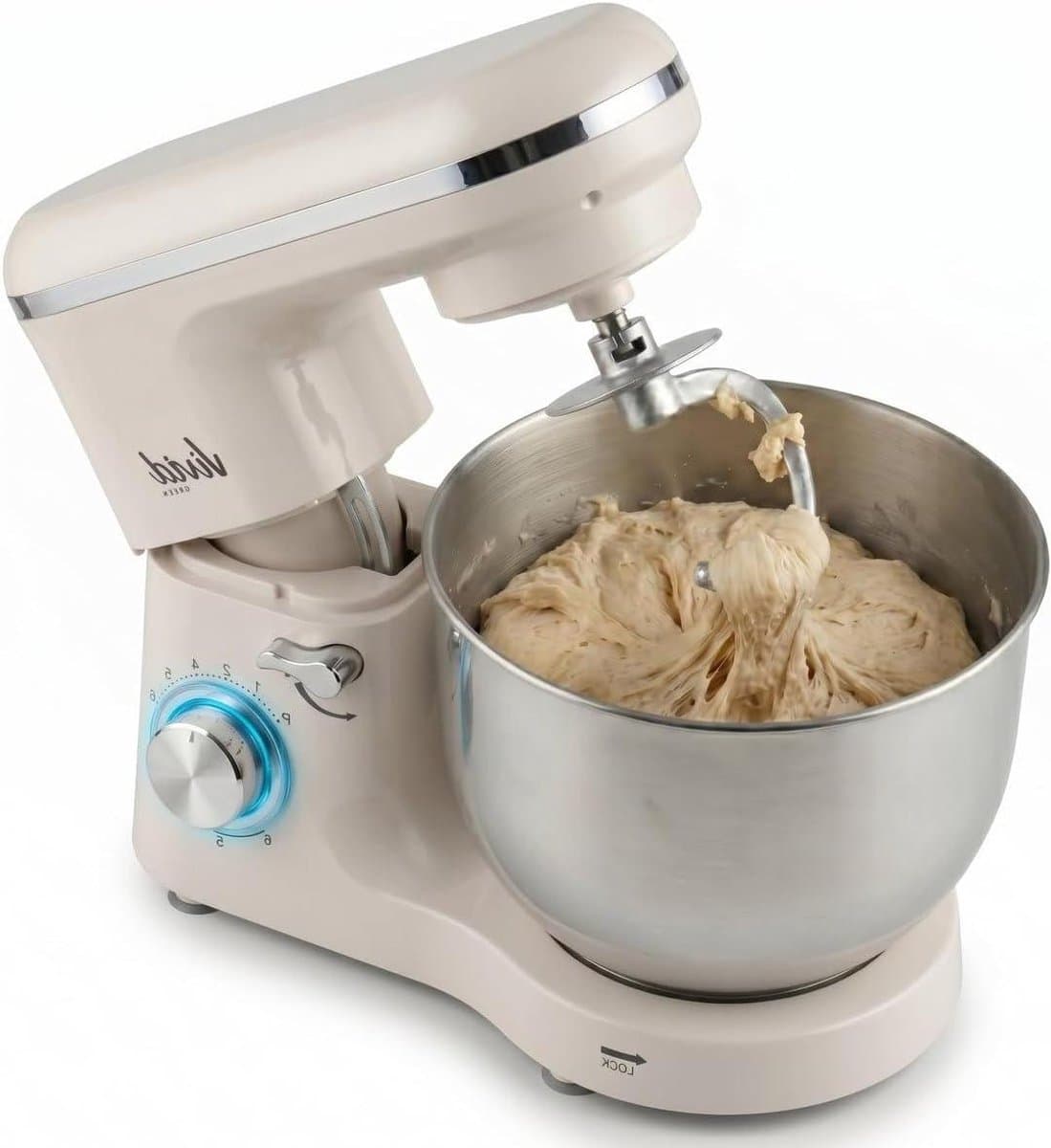 Keukenmachine - Keukenrobot Mixer - Bakken Ingrediënten Mengen - Krachtige 2000W Motor - 6.2 Liter Kom - Creme — afbeelding 1