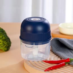 Elektrische hakmolen - Keukenmachine groente - Snel ingrediënten snijden - USB oplaadbaar - 11 cm hoog - Blauw — thumbnail 5