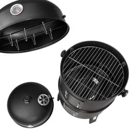 Geargalaxy BBQ Roker - Houtskoolbarbecue - Vatroker - Smoker BBQ - Kogelbarbecue - Voor Grillen, Roken & Buiten Koken - Zwart — thumbnail 2