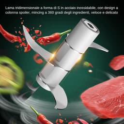 Elektrische Chopper - Mini Keukenmachine - Eten Bereiden - USB Oplaadbaar - 250 ml - Wit — thumbnail 4