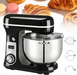 Keukenmixer - Bakmachine - Beslag Maken - 6 Snelheden Instelbaar - 6L Kom - Zwart — thumbnail 1