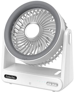 KZQ Zilveren Kleine Usb Powered Desktop Ventilator - Herlaadbaar Met Vier Windsnelheden Tot 15 Uur Batterijduur Krachtige Luchtstroom Ultrastil Voor Kantoor Kamer En Reis - Zilver — thumbnail 1