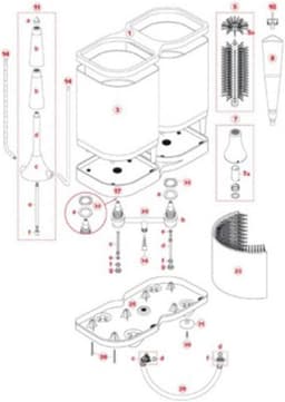 Glazenspoeler - Glazenwasmachine - Snel glazen spoelen - Compact formaat - Tot 20 cm diep - Zilver — thumbnail 4