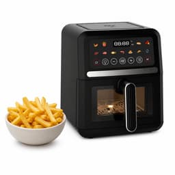 Michelino Heteluchtfriteuse - 5L - 1500W - Sichtfenster - 60-200°C - Timer tot 720 min - Antiaanbaklaag - Zwart — thumbnail 3