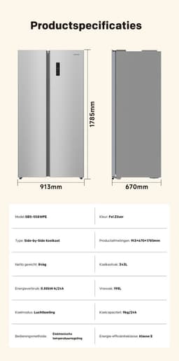 Coocaa koelkast 541 liter koelkast+diepvries — thumbnail 5