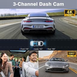 3 Kanaals Dashcam - Autocamera Rijrecorder - Veilig Rijden - 4K Nachtzicht - 64GB Inclusief - Zilver — thumbnail 5
