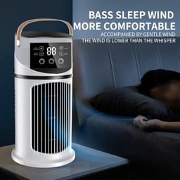 Draagbare Airco - Mini Koeler - Persoonlijke Koeling - 9 Ventilatorstanden - 27 x 155 x 155 cm - Wit — thumbnail 2