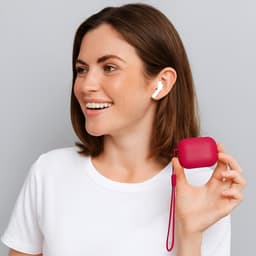 Studio Air® Airpods Hoesje Pro 3 Siliconen Case - Bordeaux Rood - Soepel Airpod Hoesje voor Airpods Pro 3 (model 2025) — thumbnail 5