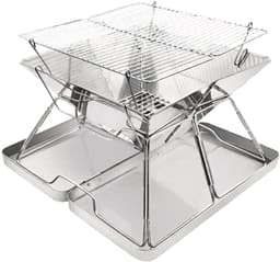 Florixa® Tafel Bbq Houtskool - Weber Bbq -Boretti Bbq - Houtskool - Zilver - 31cm x 31cm x 25cm — thumbnail 4