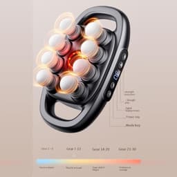 Massagepistool Set - Spierverlichter - Spierherstel Bevorderen - 30 Intensiteitsniveaus - 8/16 Koppen - Zwart — thumbnail 3