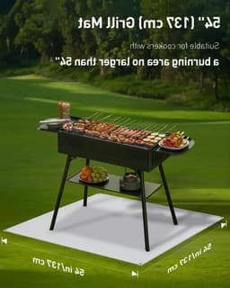 Grote Vuurvaste Grillmat van 54" x 54" voor BBQ, Beschermende Mat voor Buiten, Waterdicht en Hittebestendig voor Terras en Tuin — thumbnail 2