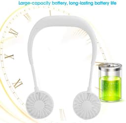 Allecto - Draagbare nekventilator - Handsfree ventilator - Lange batterijduur - Wit - Persoonlijke ventilator - Ideaal voor thuis en onderweg — thumbnail 5