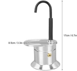 Dailygoody - Moka Pot - Mini 1 Cup Koffiezetapparaat - Draagbaar en Hittebestendig - Aluminium - Perfect voor Kamperen en Thuisfeesten - 50 ml — thumbnail 2