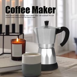 Dailygoody - Elektrische Moka Pot - 480 W Koffiezetapparaat - 300 ml - Voor Gezinnen en Kantoren - Aluminium - Ideaal voor Meetings — thumbnail 2