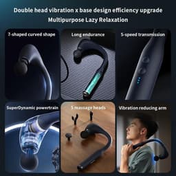 Massagepistool - Spierverlichter - Spierherstel - Verlengde Handgreep - 19 cm - Zwart — thumbnail 2