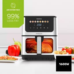 Digitale Airfryer - Hete Lucht Frituur - Gezond Koken - 8 Programma's - 65 Liter - Zwart — thumbnail 4