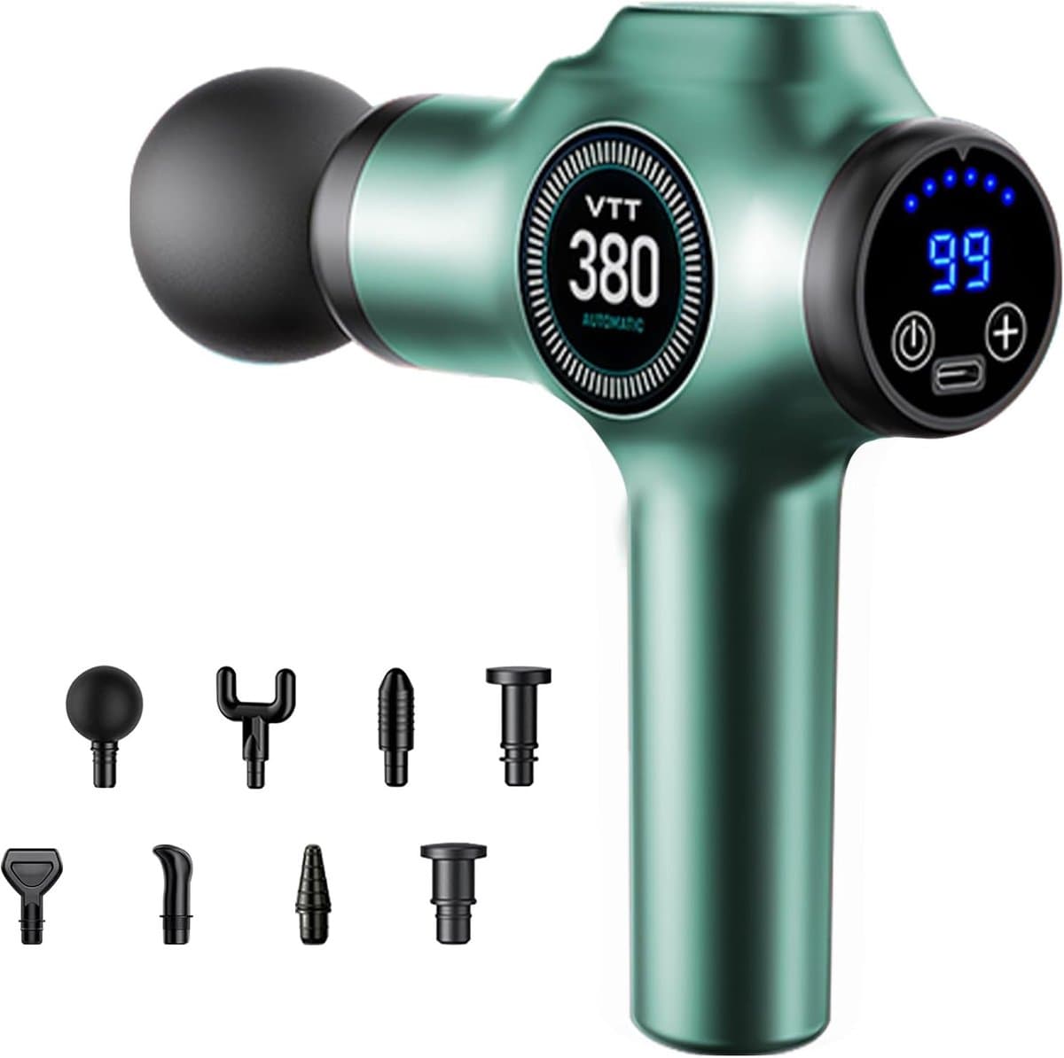 Massagepistool - Spierontspanningsapparaat Elektrische Massager - Spierherstel Bevorderen - 99 Snelheden 9 Opzetstukken - 790 g - Zwart — afbeelding 1