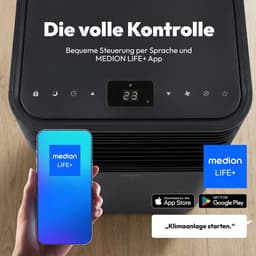 MEDION Smart Mobiele Airco P901 (9000 BTU, 3-in-1, Koelen, Ontvochtigen, Ventileren, tot 32m², incl. Raamafdichtingskit, voor Slaapkamer en Woonkamer, WiFi, App-Functie, Afstandsbediening, MD 37732) d — thumbnail 3