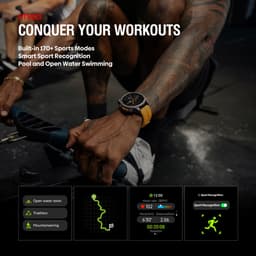 Zeblaze Stratos 4 Smartwatch - GPS Sporthorloge - Stappenteller - Slaapmonitor - Belfunctie - LED Zaklamp - 170+ Sportmodi- 5ATM - Hartslag/Slaapmeter/SpO2 - IOS & Android - Zwart — thumbnail 4