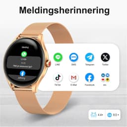 SYTIFRO smartwatch dames -smartwatch met 3D bolvormig glas - horloge dames 1.32" AMOLED 60Hz - 300 mAh (7 dagen) horloge - 130+ sportmodes & 2 jaar garantie — thumbnail 2