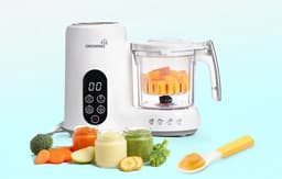 GROWNSY Babyvoedingsbereider met stoommand, stoompan, mixer en sterilisator in één apparaat, BPA-vrij, voor gezonde zelfgemaakte babyvoeding, BPA-vrij — thumbnail 3