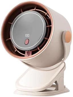 3-in-1 Ventilator – Desktopventilator – Verstelbare tafelventilator met clip – Stille werking – 360° draaibaar – Oplaadbaar – 100 snelheidsstanden – Dubbele voeding (Type-C / Batterij) – Ideaal voor thuis, kantoor, studeerkamer en keuken – Beige — thumbnail 1