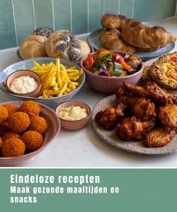YOR® Mini Airfryer - Kleine Friteuse - Frituese - met Tefloncoating - 2,5L- Zwart - 32cm x 25cm x 31cm; 3 kg — thumbnail 4