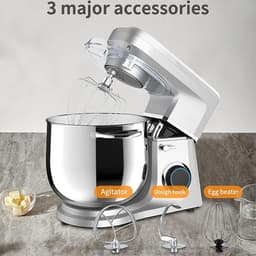 Keukenmixer - Deegmixer Apparaat - Bakken Koken - Krachtige 1700W Motor - 11 Liter Kom - Zilver — thumbnail 3