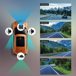 Dashcam voor Auto - 10.26" 4G Android 9 Dashcam - 360° Panoramisch Beeld - GPS Navigatie - 4G Camera - ADAS Rijhulp - WiFi - Parkeermodus - G-Sensor - Loop Recording - Zwart — thumbnail 4